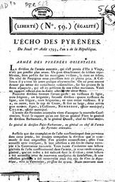 Echo des Pyrénées 1793 | 